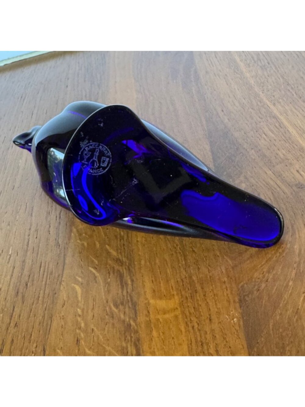 BACCARAT Cobalt Blue Crystal Parrot Figurine Vintage Signed 4.5" France - Picture 9 of 10